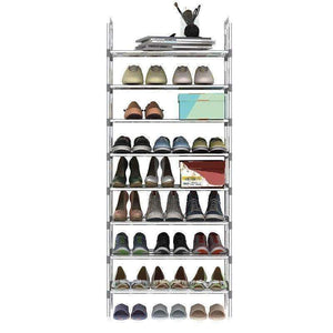 Planet Gates gray 9 Layers Shoe Rack with handrail Galvanized steel pipe shoe cabinet shoe organizer removable shoe storage for home furniture