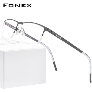 Planet Gates Gray Alloy Glasses Frame Men Square Myopia Prescription Optical Eyeglasses 2020 New Metal Half Korean Screwless Eyewear 992