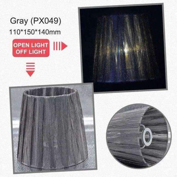 Planet Gates Gray Art Deco Fabric Lamp Shade Nordic Style Cloth Lampshade for E14 Crystal Lights Chandeliers Wall Lights 110*150*140mm Lamp Shades