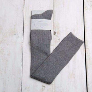 Planet Gates Gray Autumn and winter Vertical stripe long tube knee socks cuff anti-skid Stockings Thigh High Thick stocking tights