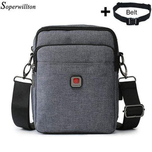 Planet Gates Gray Bag and Belt / M 18x14.5x10cm Men's Bag USB charging Shoulder Crossbody Bags Water-resistent Oxford Travel Bags Zipper Belt Bag Male #1042