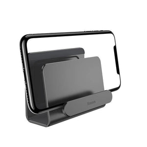 Planet Gates Gray Baseus Metal Wall Mount Holder for iPhone Power bank Strong Adhesive Mobile Phone Holder Stand for Samsung Huawei Charger Socket