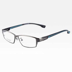 Planet Gates Gray-Blue Reven Jate EJ267 Fashion Men Eyeglasses Frame Ultra Light-weighted Flexible IP Electronic Plating Metal Material Rim Glasses