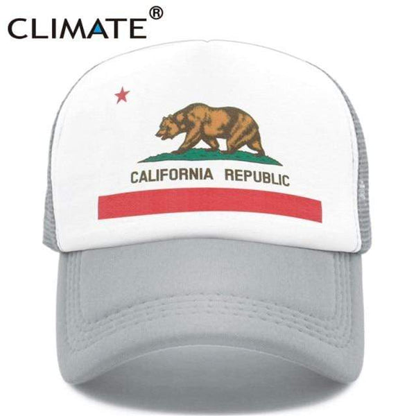 Planet Gates Gray Cap / Adult 55to58cm Head California Trucker Cap Men Bear California Republic Flag Cap  Funny Hip Hop Hat Cap Cool Summer Mesh Cap Adult  Kids Kid
