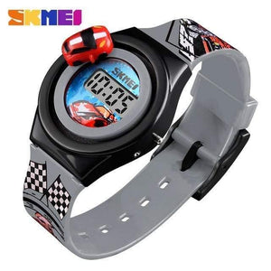 Planet Gates Gray Cartoon Car Children's Watch Fashion Digital Electronic Children Watch Creative Cartoon Student Watch Boy Child