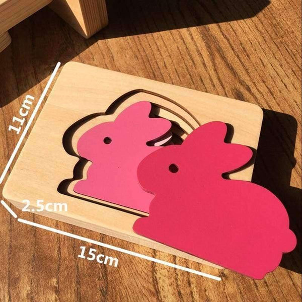 Planet Gates Gray Children Toys Animal Carton 3D Puzzle Multilayer Jigsaw Puzzle Baby Wooden Toys Child Early Educational Aids Gift