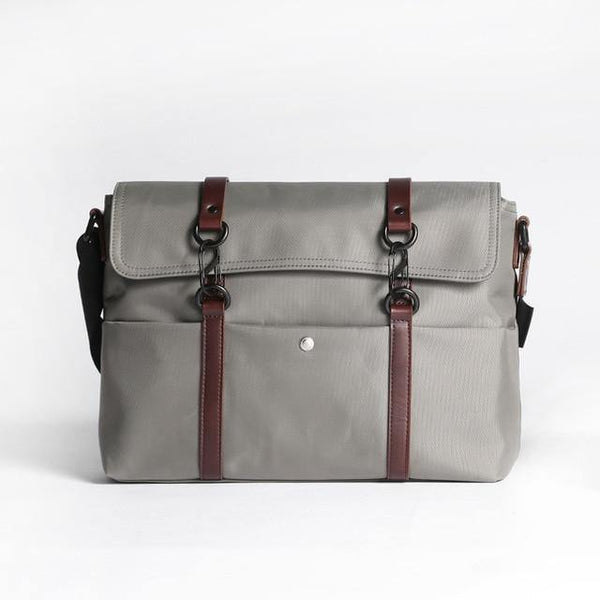 Planet Gates Gray / China Men's Messenger Bags Canvas Shoulder Bag Fashion Men Business Solid Color Travel Handbag for 13 Inch Laptop