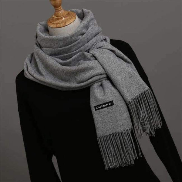 Planet Gates gray / China Women scarf soild winter cashmere scarves for ladies neck warm pashmina long shawl wraps bandana foulard female head hijab