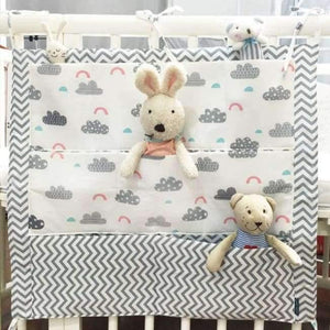 Planet Gates Gray cloud Bed Hanging Storage Bag Baby Cot Bed Brand Baby Cotton Crib Organizer 60*50cm Toy Diaper Pocket for Crib Bedding Set