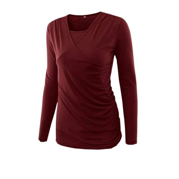 Planet Gates gray color / L Moms Nurse Long Sleeve Maternity Clothes COTTON Pregnancy Nursing Top Breastfeeding tops for Pregnant Women maternity T-shirt