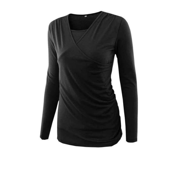 Planet Gates gray color / L Moms Nurse Long Sleeve Maternity Clothes COTTON Pregnancy Nursing Top Breastfeeding tops for Pregnant Women maternity T-shirt