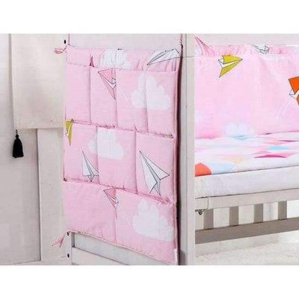 Planet Gates Gray Cotton Grey Baby Bed Hanging Storage Bag Newborn Crib Organizer Toy Diaper Pocket for Babies Bedding Set 50*60CM