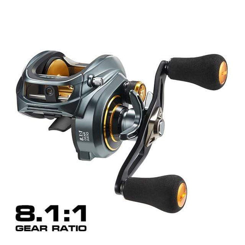 Planet Gates Gray Double Handle / Right Hand / China 300 Low Profile Baitcasting Reel 15KG Max Drag 8+1 Bearings Aluminum Frame Freshwater Saltwater Fishing Reel