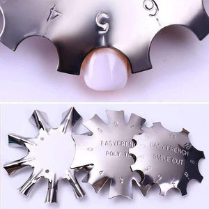 Planet Gates Gray Easy French Line Edge Smile Cutter Nail Stencil Edge Trimmer Multi-size Nail Manicure Nail Art Styling Tool Set