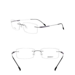 Planet Gates Gray EOOUOOE Brand Design Titanium Women Men Unisex Rimless Glasses Prescriptio Spectacles Oculos Eyewear Gafas Opticas Glasse Frame