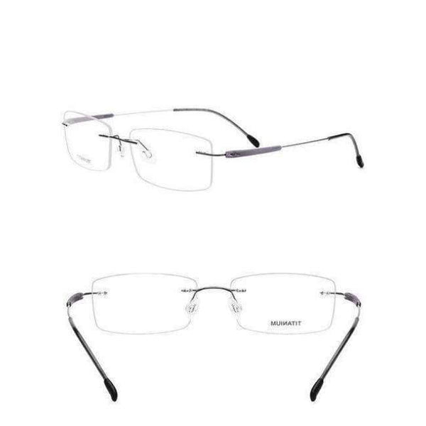 Planet Gates Gray EOOUOOE Brand Design Titanium Women Men Unisex Rimless Glasses Prescriptio Spectacles Oculos Eyewear Gafas Opticas Glasse Frame