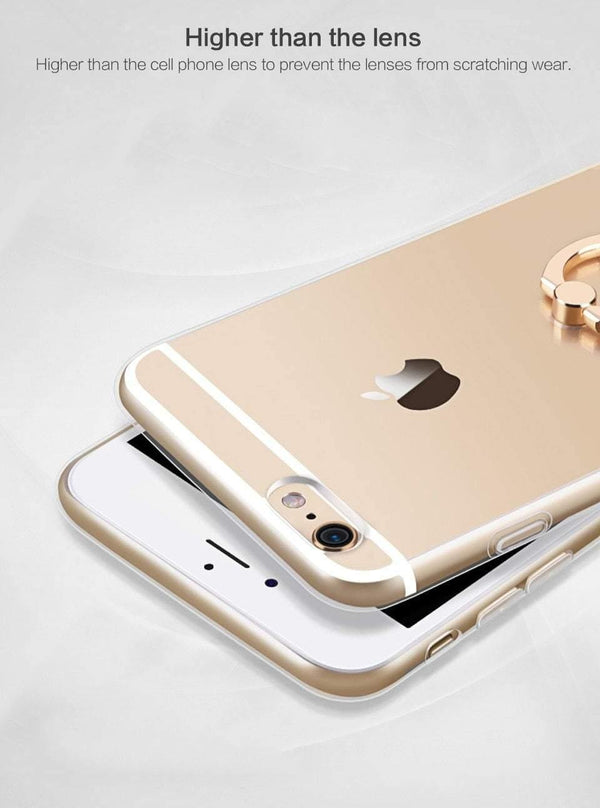 PZOZ Ring Holder Case For iPhone X 6 6s 7 8 Plus 7P 8P Luxury Silicone Mobile Phone   Protective Case Soft TPU Back Cover Shell - Planet Gates