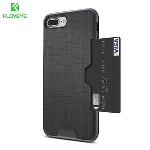 Planet Gates Gray / For iPhone 7 FLOVEME Card Slot Phone Case For iPhone 7 Luxury Wallet Mobile Accessories For iPhone 8 6 6s 7 Plus Cases For iPhone X XS MAX XR