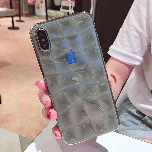 Planet Gates Gray / For iPhone X USLION Clear Diamond Pattern Case For iPhone XR XS MAX X 8 7 6 Plus Soft TPU Phone Cover For iPhone 7 6s Plus Transparent Cases