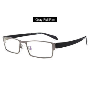 Planet Gates Gray Full-Rim Men Titanium Alloy Eyeglasses Frame for Men Eyewear Flexible Temples Legs IP Electroplating Alloy Material,4 Styles,4 Colors
