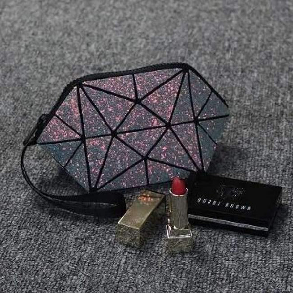Geometric Semi Circle Cosmetic Bag For Women Toiletry Bag Fashional Makeup Bag Brand - Gray