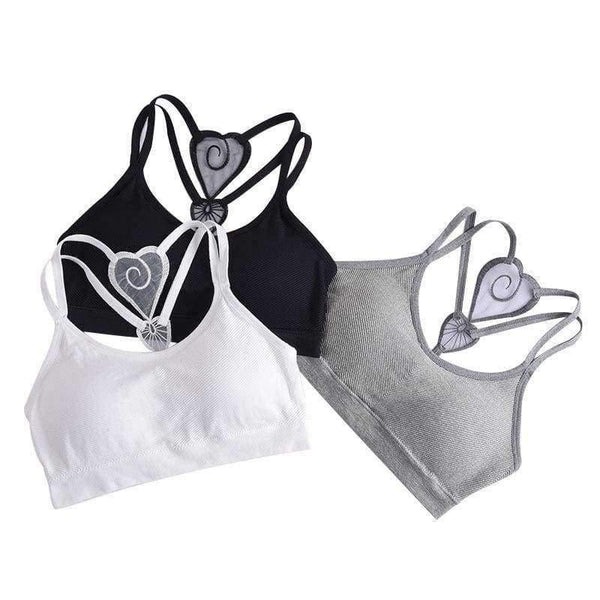 Planet Gates Gray Girls Bra for Kids with Pads Young Teenage Girl Underwear Children Training Sport Bra Wireless Undergarments Clothes Lingerie