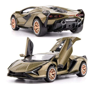 Planet Gates Gray green Sian 1:32 Lamborghinis Sian FKP37 Car Alloy Sports Car Model Diecast Sound Super Racing Lifting Tail Hot Car Wheel For Children Gifts