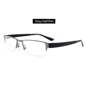 Planet Gates Gray Half-Rim Men Titanium Alloy Eyeglasses Frame for Men Eyewear Flexible Temples Legs IP Electroplating Alloy Material,4 Styles,4 Colors