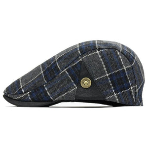 Planet Gates Gray High Quality Retro Adult Berets Men Wool Plaid Cabbie Flat cap Hats for Women's Newsboy Caps