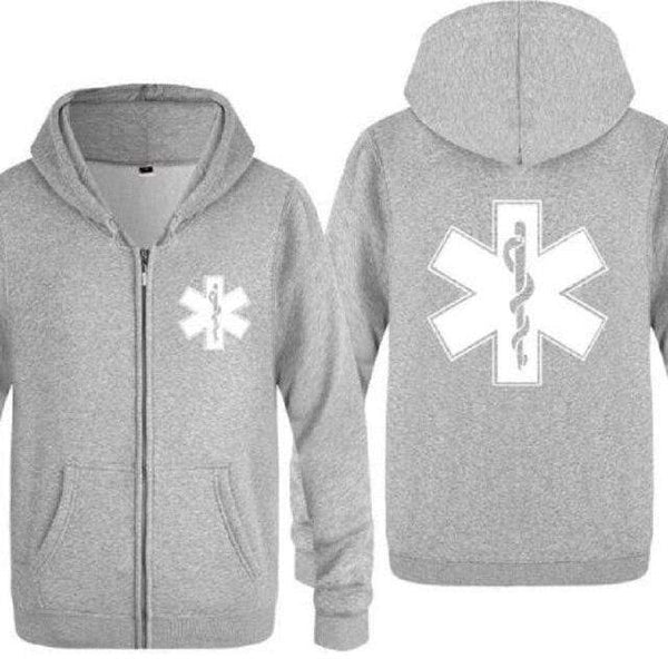 Planet Gates gray hoodies 1 / L Emergency Ambulance Printed Hoodies Men Brand Fleece Long Sleeve Mens Jacket Sweatshirt Coat Winter Hoody Moletom Sudaderas