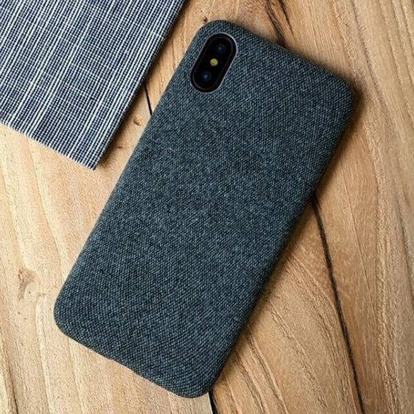 Planet Gates Gray / IX TOMKAS Linen Soft Cloth Case For iPhone X 6 7 8 Cases Luxury Cover Cotton Coque Phone Case For iPhone 6S 7 8 Plus Back Cover