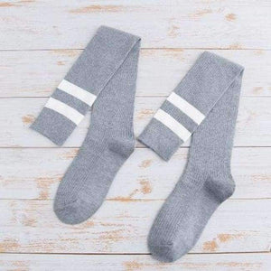 Planet Gates Gray Japanese Hosiery Stocking Korean College Style Stripes Knee Socks Lovely Students High Stockings 3pair/lot