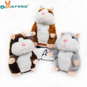 Planet Gates Gray Kawaii Talking Hamster Plush Toys Sound Record Plush Hamster Stuffed Toys for Children Kids Birthday Gift 16cm