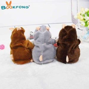 Planet Gates Gray Kawaii Talking Hamster Plush Toys Sound Record Plush Hamster Stuffed Toys for Children Kids Birthday Gift 16cm