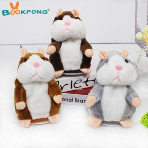 Planet Gates Gray Kawaii Talking Hamster Plush Toys Sound Record Plush Hamster Stuffed Toys for Children Kids Birthday Gift 16cm