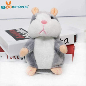 Planet Gates Gray Kawaii Talking Hamster Plush Toys Sound Record Plush Hamster Stuffed Toys for Children Kids Birthday Gift 16cm