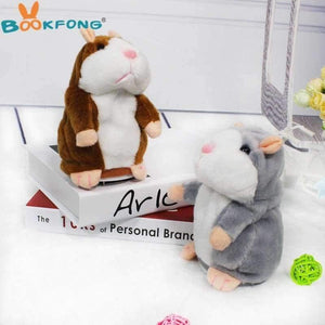Planet Gates Gray Kawaii Talking Hamster Plush Toys Sound Record Plush Hamster Stuffed Toys for Children Kids Birthday Gift 16cm