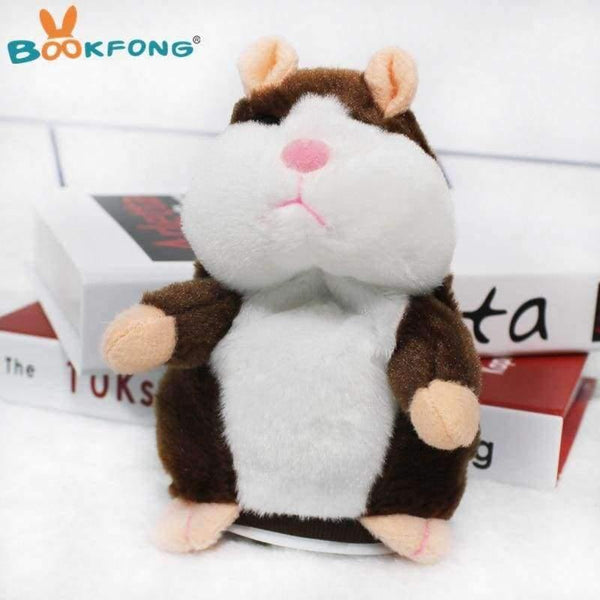 Planet Gates Gray Kawaii Talking Hamster Plush Toys Sound Record Plush Hamster Stuffed Toys for Children Kids Birthday Gift 16cm