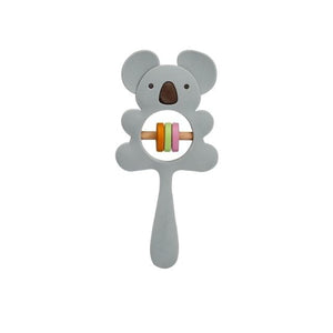 Planet Gates Gray Koala 1PCS Baby Silicone Rattle Koala Toys Baby Teether Play Gym Montessori Food Grade Stroller Bed Bell Pacifier Educational Baby Ite