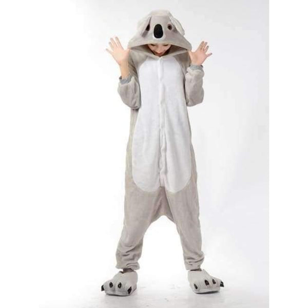 Planet Gates Gray koala / S Halloween Wholesale Animal Stitch Star Unicorn onesie Adult Unisex Cosplay Costume Women Pajamas Sleepwear Adult Winter