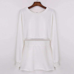 Planet Gates Gray / L Garden 2 Piece Set Women Tracksuit Mini Skirt Sweatshirt Set Crop Top Two Piece Set Autumn Winter 2018 2 Piece Outfits