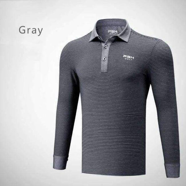 Planet Gates Gray / L Golf Clothing Men Shirt Long Sleeve T Shirt Autumn Winter Jersey Sport Striped Clothes