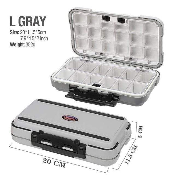 Planet Gates gray-L Large Capacity 24/28 Grid Fishing Gear Accessories Waterproof sub-Box Fishing Hook Supplies Tool Storage Box Fishing Tackle box