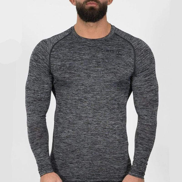 Mens Long Sleeve Quick Dry T-shirt Gyms Fitness Bodybuilding Skinny Elasticity T Shirt Male Jogger Tees Tops Crossfit Clothing