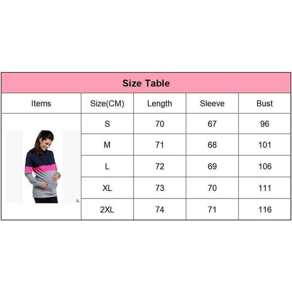 Planet Gates Gray / L Plus Size Pregnancy Nursing Long Sleeves Maternity Clothes Hooded Breastfeeding Tops Patchwork T-shirt for Pregnant Women