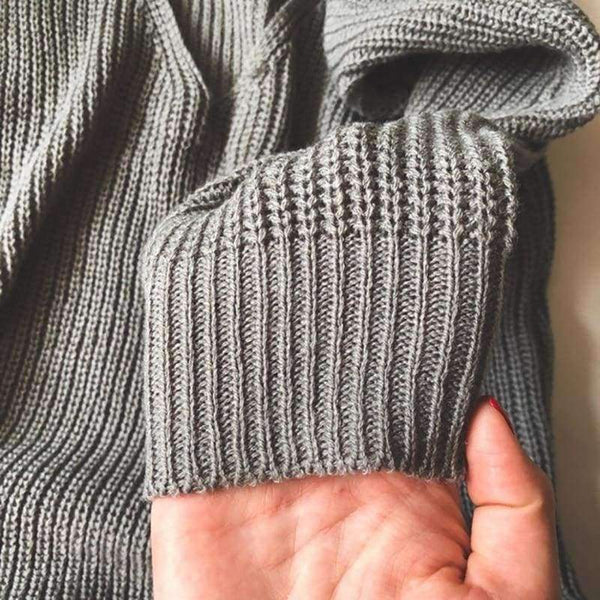 Planet Gates Gray / L Sexy Sweater Women Off Shoulder V Neck Fashion Pullovers Knitwear 2018 Autumn Solid Knitted Sweaters Mujer XL SWA1203