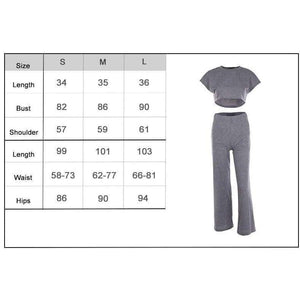 Planet Gates gray / L Two Piece Set Top And Pants 2 Piece Set Women Shorts Crop Top Autumn Sets Round Neck Two Piece Outfits Sets Women 2018