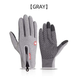 Planet Gates GRAY / L Winter Warm Cycling Gloves Fitness High-quality Men Women  Windproof Bike Motorcycle Fishing Gloves Full Finger Touchscreen Ski