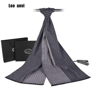 Planet Gates Gray Leo anvi Brand Scarf men luxury striped Business Warm Cashmere Scarf Soft Tassel ethnic Shawl Wrap Winter scarf men scarves