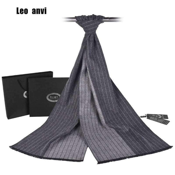 Planet Gates Gray Leo anvi Brand Scarf men luxury striped Business Warm Cashmere Scarf Soft Tassel ethnic Shawl Wrap Winter scarf men scarves